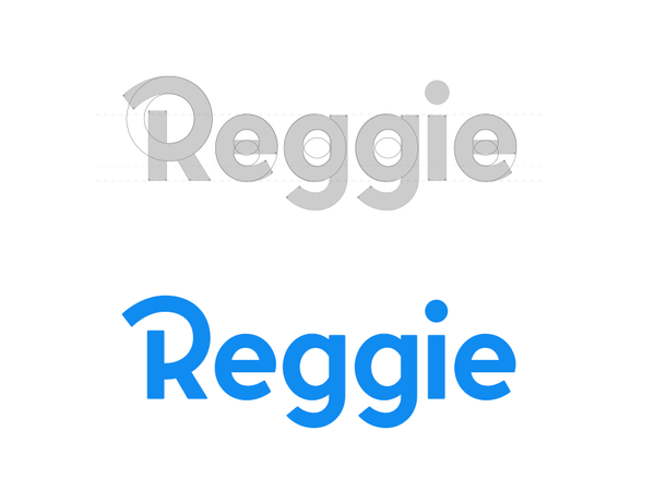 Reggie! grid logo branding serif logo type lettering script word mark identity