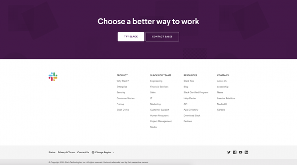 Simple footer design