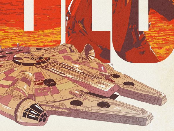A Star Wars Story millennium falcon star wars wacom illustration