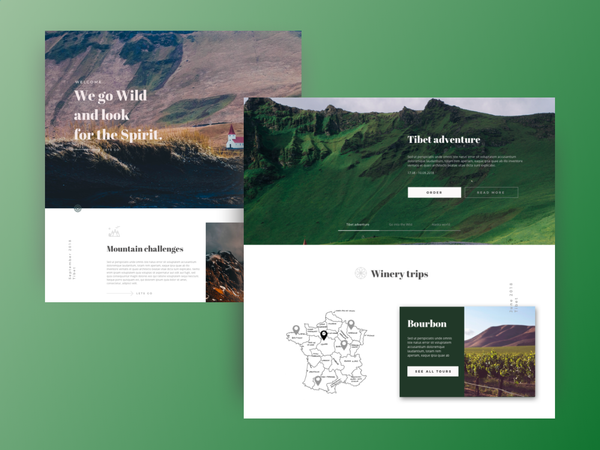 Travel Website travel mountains concept tourism tour luxury website clean web ux ui