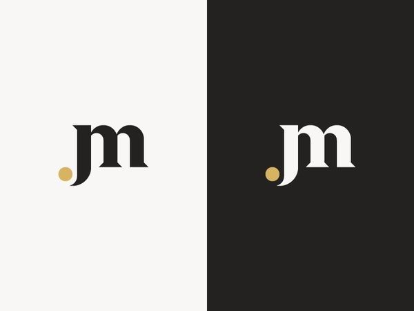 Personal monogram update letters jm monogram serif logo