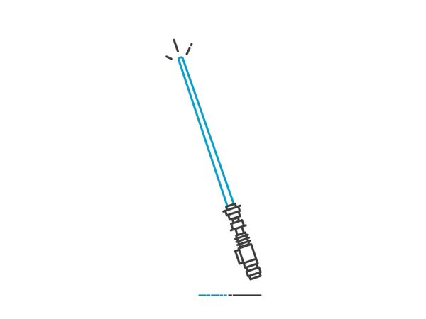 Just a lil' lightsaber logo lightsaber science simple blue sci-fi movie retro star wars icon illust…