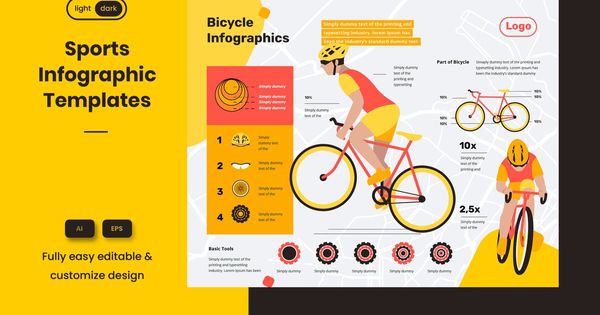 Sport Infographic Template: Riding a bike is safe by pinisiart on Envato  Elements