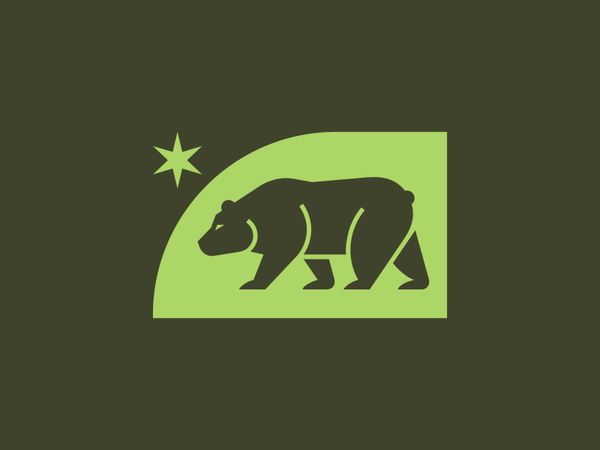 Bear mark animal star bear minimalism illustration mark icon logo
