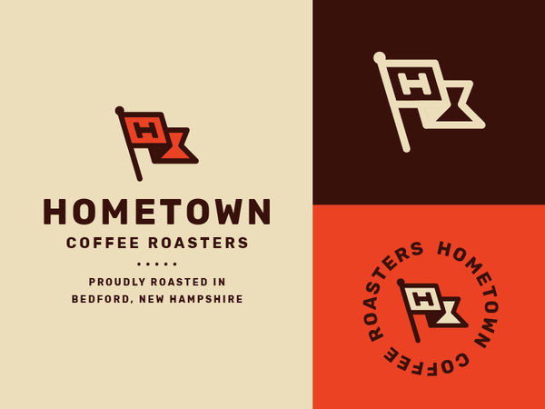 Hometown Coffee pt.2 hometown h flag identity coffee roaster packaging label brand logo roaster cof…