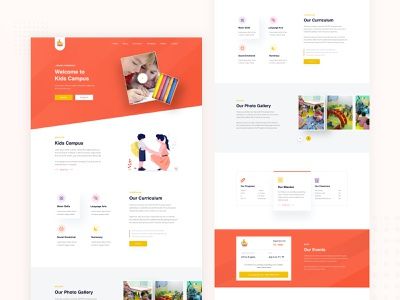 Kids_Campus_Landing_Page typography ui ux 2020 creative university children kids learning homepage …