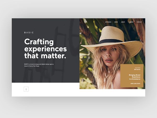 BASIC Redesign Exploration basic web portfolio type clean grid homepage agency hero