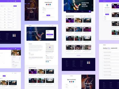 Event Landing Page website web design ticket music signup login sub pages innerpages landing page h…