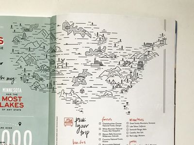 Magnolia Journal explore travel ode to the getaway united states line art map editorial illustratio…