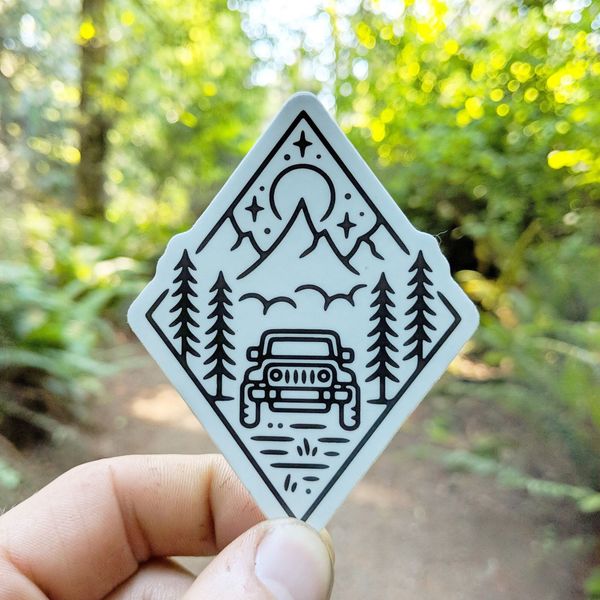 Outdoor Jeep Scene Sticker - Stickers Northwest