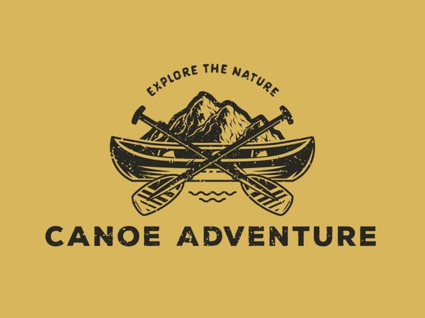 Canoe Adventure. A vintage illustration for rafting branddesign logodesigner logo camping logo camp…