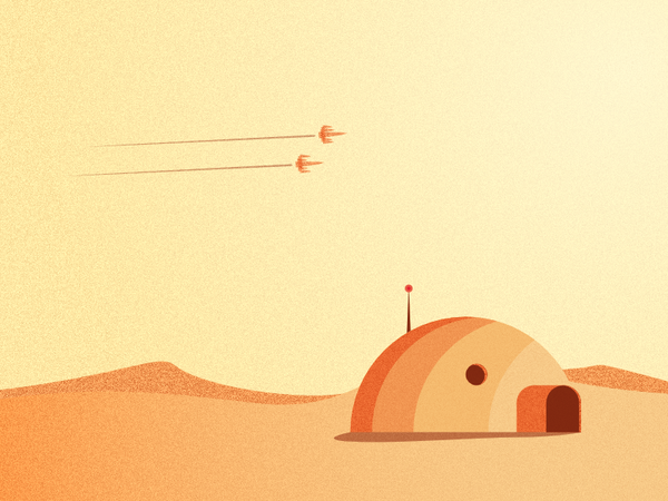 Alien Desert star wars noise illustration desert alien