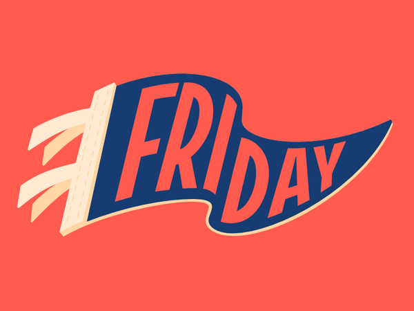 Facebook Stickers: Friday sticker pennant type friyay illustration lettering friday