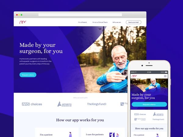 myrecovery / Website healthcare design startup surgery recovery health surgeon copy illustration re…