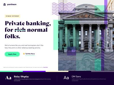 Color + Type Play landing page graphic design website design ux ui banking money neon purple green …