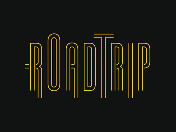 Roadtrip custon type design roadtrip road trip typography type