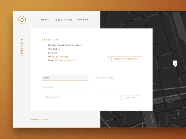 Contact page website webdesign web ui minimal food design cook clean classy catering brand