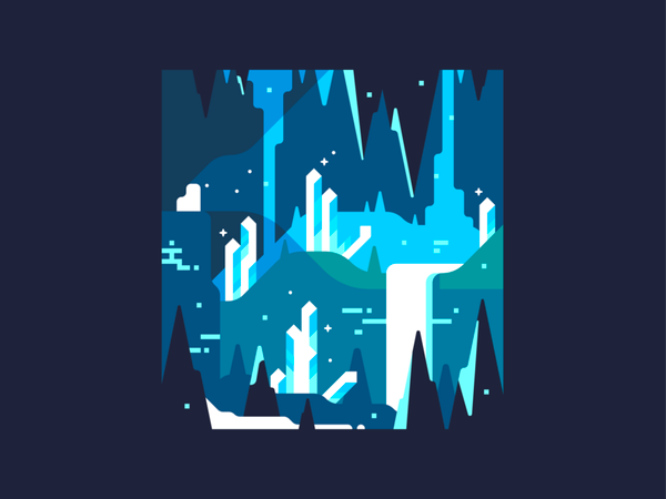 Ice Cave environment design vector nature blue cave illustration ice