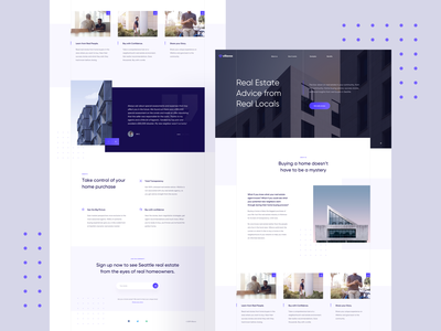 VillaVox 🏙 testimonial form cards product typography simple minimal widelab purple blue real est…