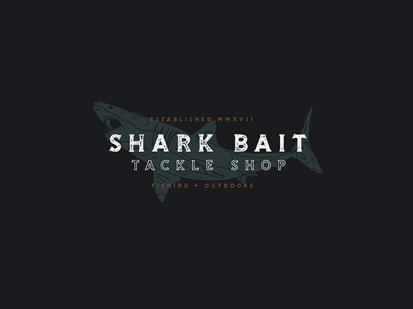 Shark Bait custom branding design logo hunting shop tackle store outdoor fishing shark