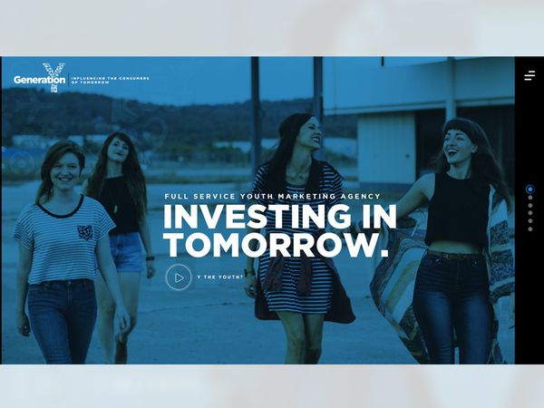 Generation Y Youth Marketing Agency youth blue website agency ui web marketing