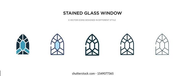 Stained Glass Window Icon Different Style Stock Vector (Royalty Free)  1549077365