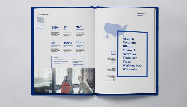 Husch Blackwell Law Branding Annual Report Spread