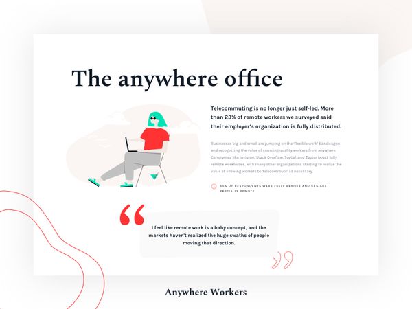 Anywhere Workers - The Anywhere Office illustration office website nomads light clean organic repor…