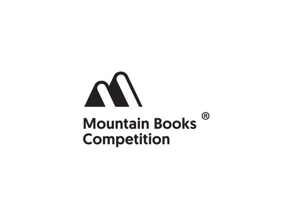 MOUNTAIN BOOKS minimal space negative logo book mountain