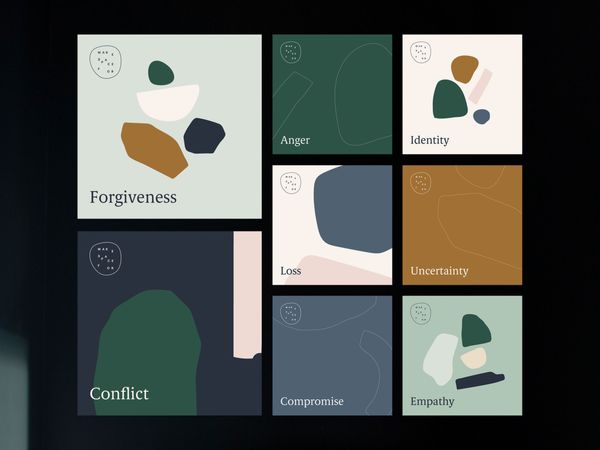 Social Media Campaign soft organic blobs shapes instagram post feed instagram social media template…