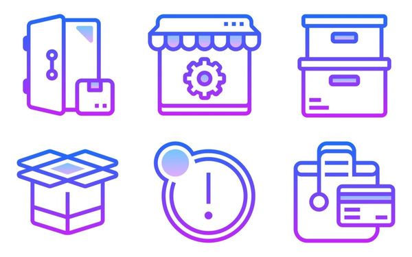 Ecommerce Icon Pack in Gradient Style - TemplateMonster