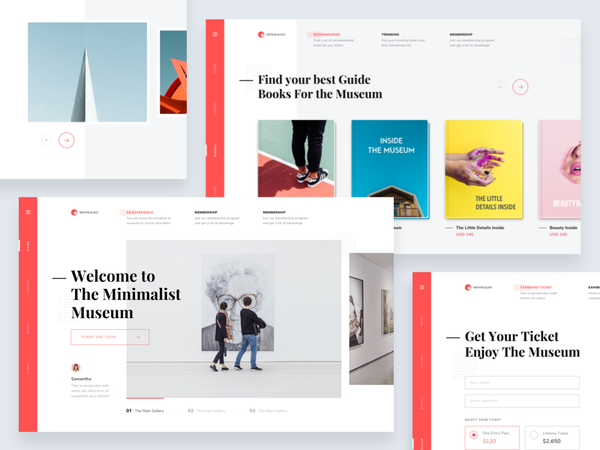 #Exploration | Museum Website - Some Screens art gallery red white clean simple minimalism museum p…
