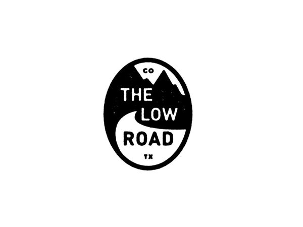 The Low Road - Alternate Logo badge mountain texas colorado sticker patch trail badge type logo mus…
