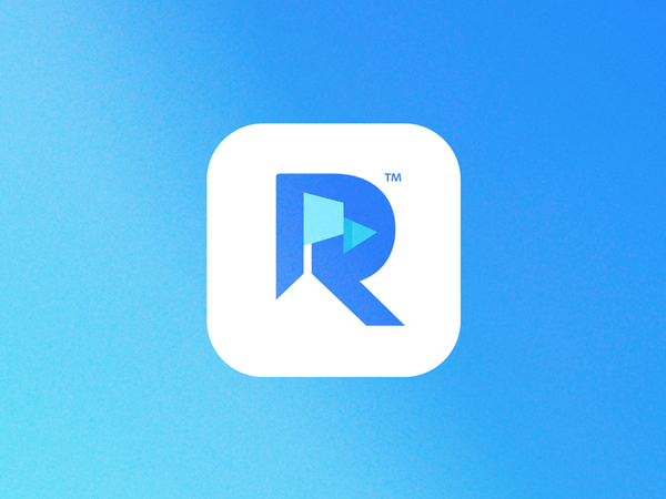 Rallybound type icon mark identity flag mountain r logo