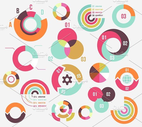 Circle charts ~ Illustrations ~ Creative Market