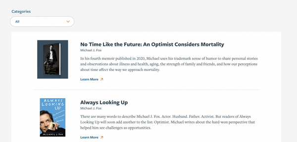 Michael J Fox Foundation // Books & Resources
