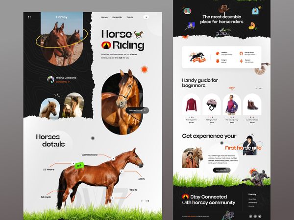 Horse Riding Club Website Design by Farzan Faruk for Rylic Studio on Dribbble