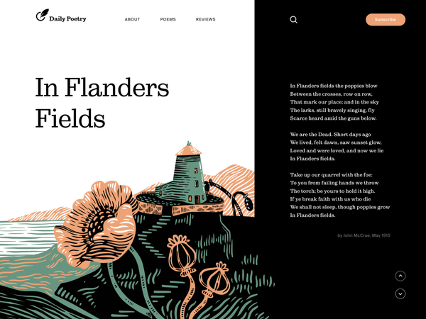 Daily Poetry Website by tubik on Dribbble
