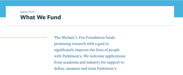 Michael J Fox Foundation // Simple hero and intro
