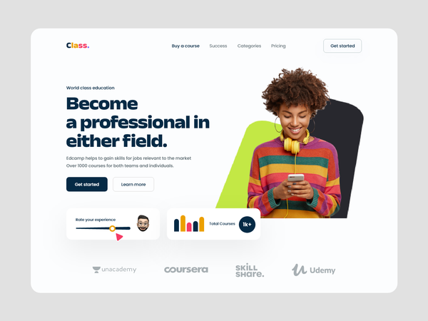 E-Learning Platform Landing Page by Masud Rana on Dribbble