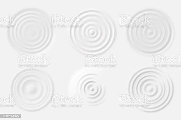 Ripple Milk Top View Cream Wave Circles Of Yogurt Realistic Shampoo Fluid Rounds Abstract White Dro…