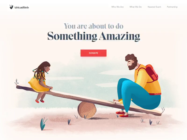 Landing page - African Birds by Outcrowd on Dribbble