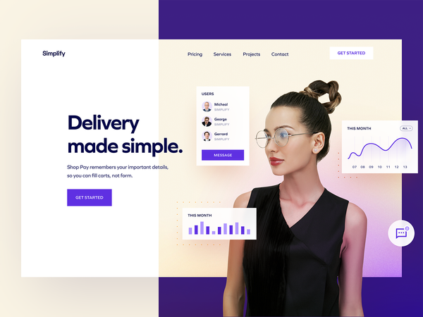 SaaS Template Hero / Simplify by Erşad Başbağ on Dribbble