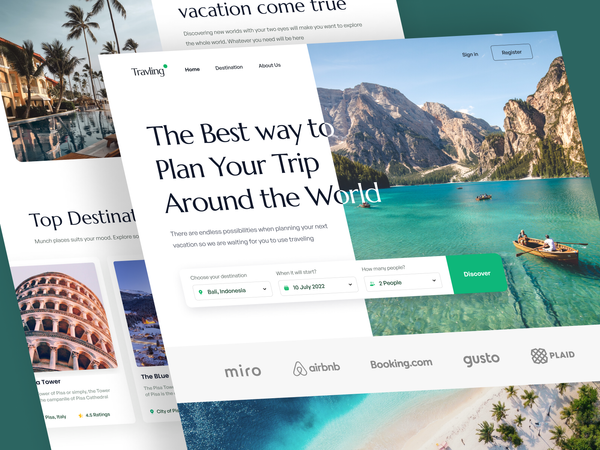 Travel Agency Landing Page by Andri Prasetia for SLAB Design Studio on Dribbble