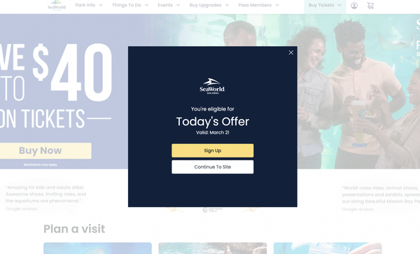 Seaworld popup