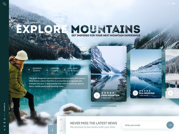 Explore mountains by Stan Kirilov ↯ for Stan Vision on Dribbble