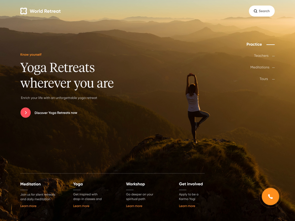 World Retreat - Responsive Design by Outcrowd on Dribbble