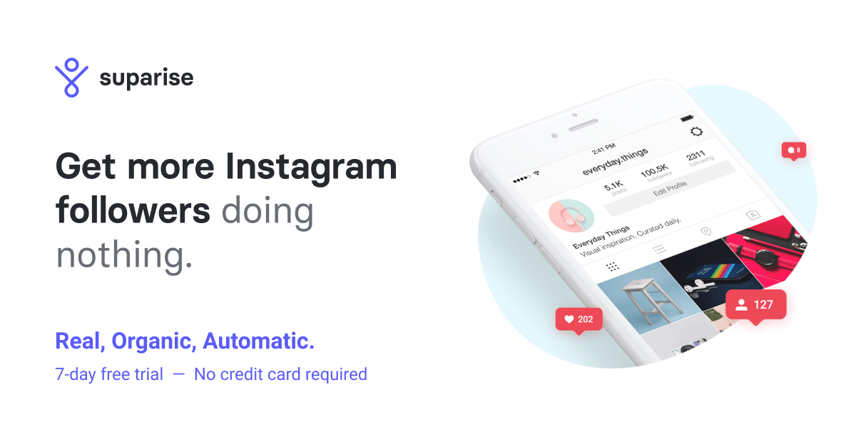 Suparise: Get Instagram Followers — Real, Organic & Simple