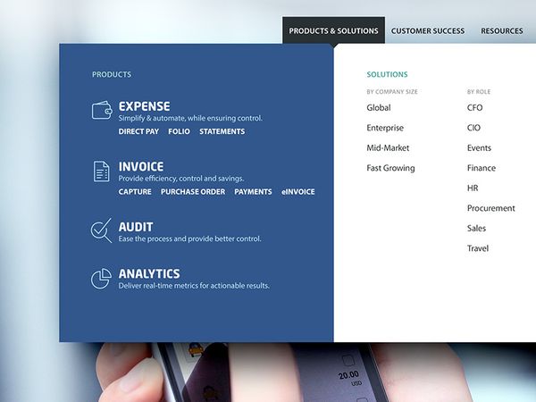 Mega menu by Lucian Slatineanu - Dribbble