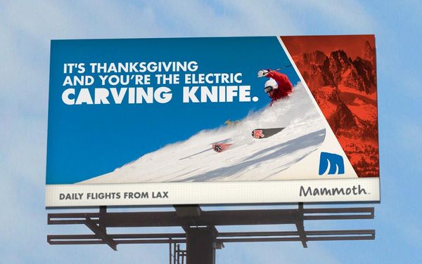 Mammoth Mountain Ski Resort Outdoor Advert By Colle+McVoy: Carving knife | Ads of the World™